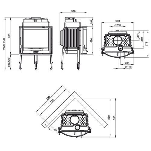 Каминная топка La Nordica Focolare 70 Panoramic_3 Каминная топка La Nordica Focolare 70 Panoramic_3